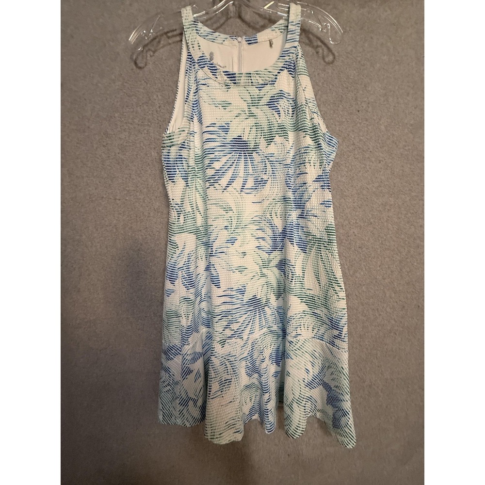 Tommy Bahama Dress Womens Medium Blue Green Palm Print IslandZone Golf Tennis